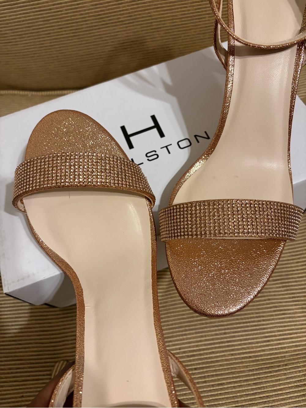 NWT Halston Heritage Women's Ankle Strap Rose Gold Dress Sling Sandal - Size 10 - Picture 5 of 17